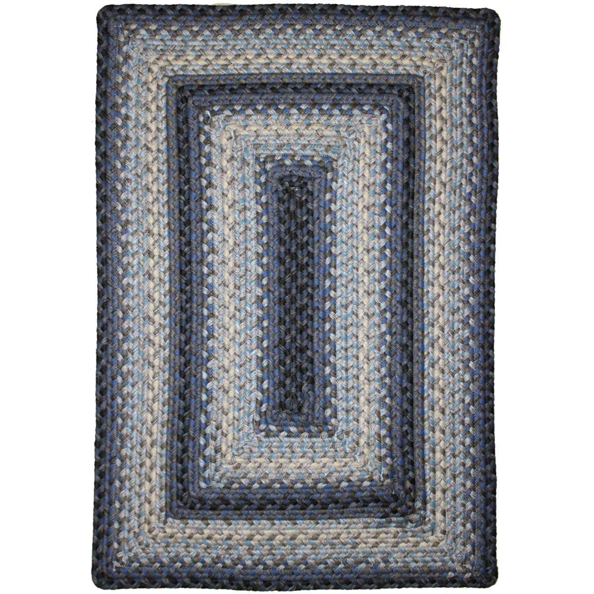621221 10 x 10 in. Juniper Ultra Durable Braided Rugs, Blue