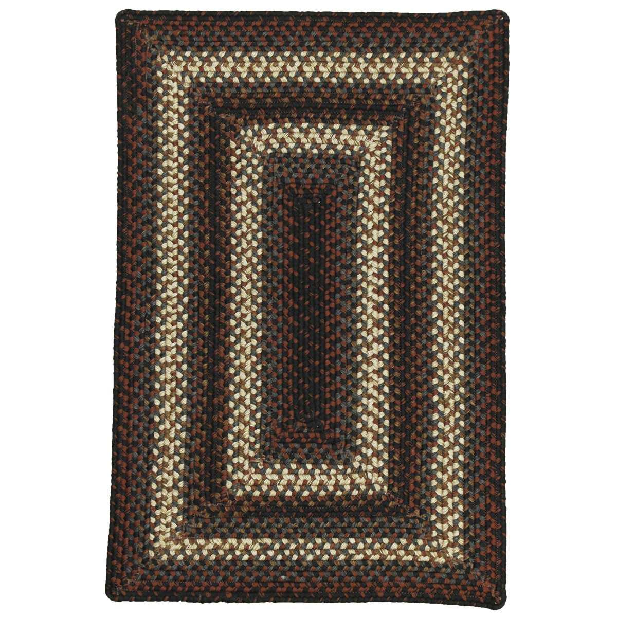 621245 10 x 10 in. Montgomery Ultra Durable Braided Rugs, Black