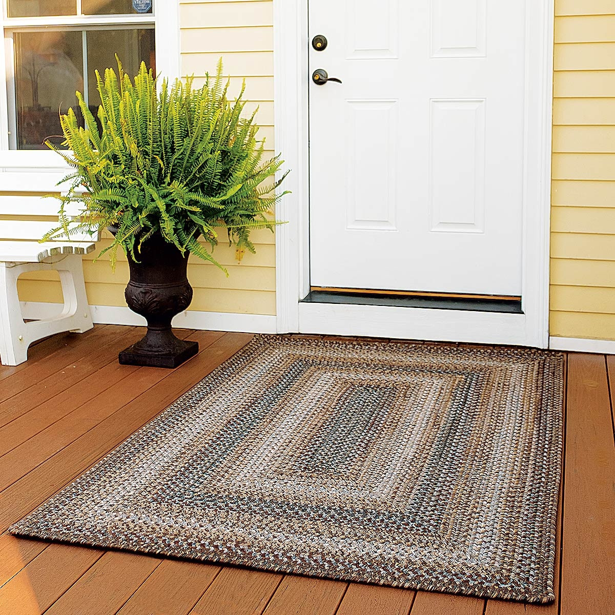 313621 4 x 6 ft. Wildwood Ultra Durable Rectangular Braided Rug - Brown