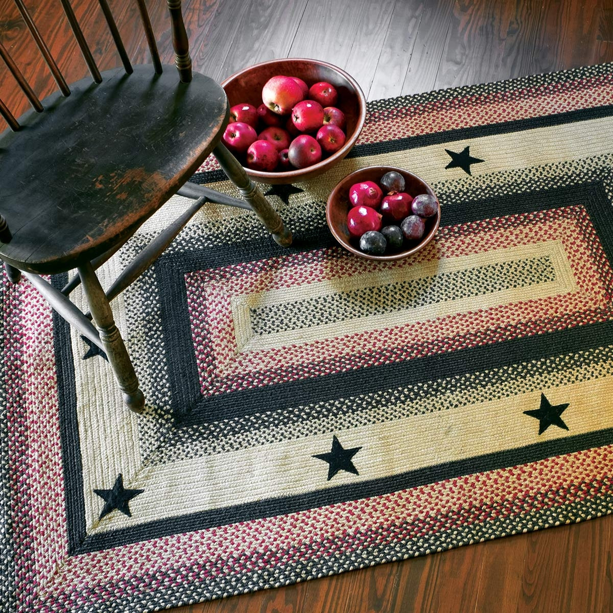 Picture of Homespice Decor 593757 8 in. Primitive Star Gloucester Round Trivet - Multicolor - set of 6
