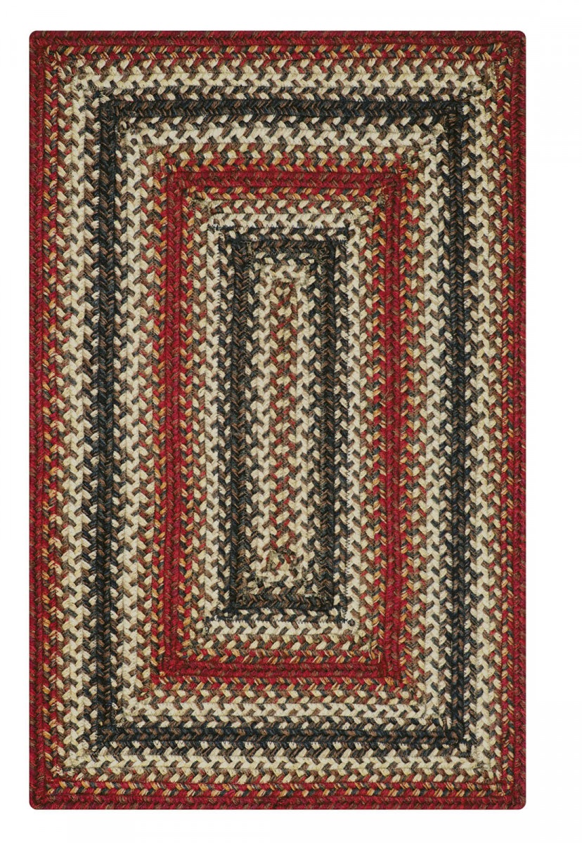 565761 10 x 10 in. Rectangular Chester Jute Braided Rugs, Red & Brown