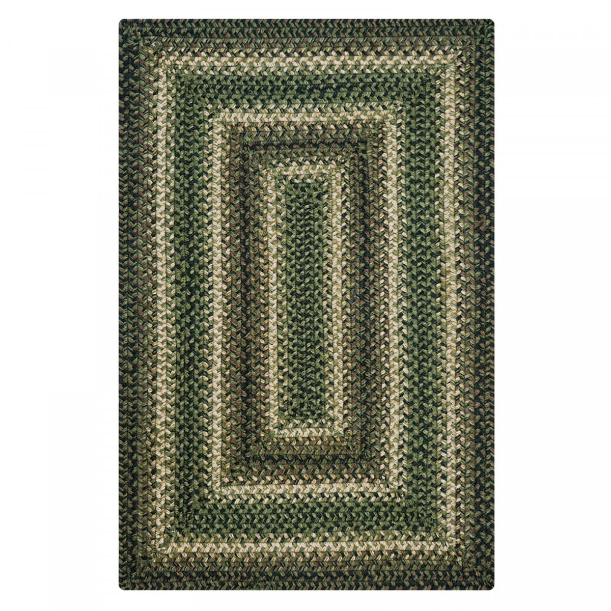 565778 10 x 10 in. Rectangular Pinecone Jute Braided Rugs, Green
