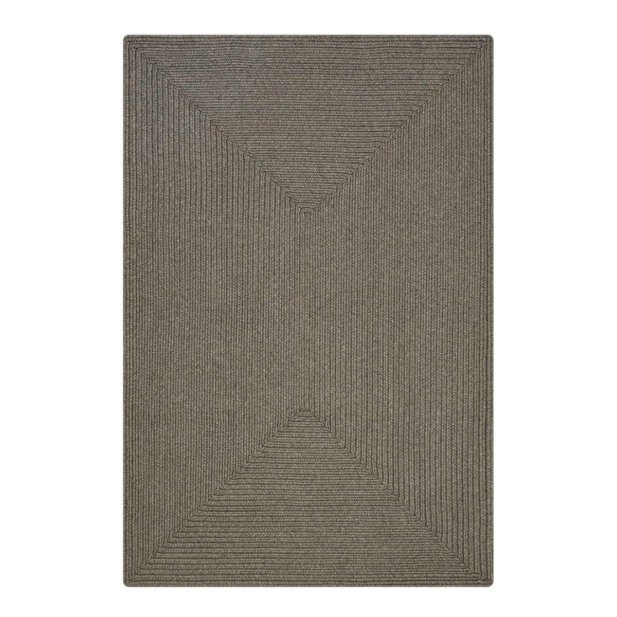 621634 10 x 10 in. Rectangular Smoke Ultra Durable Braided Rugs, Grey
