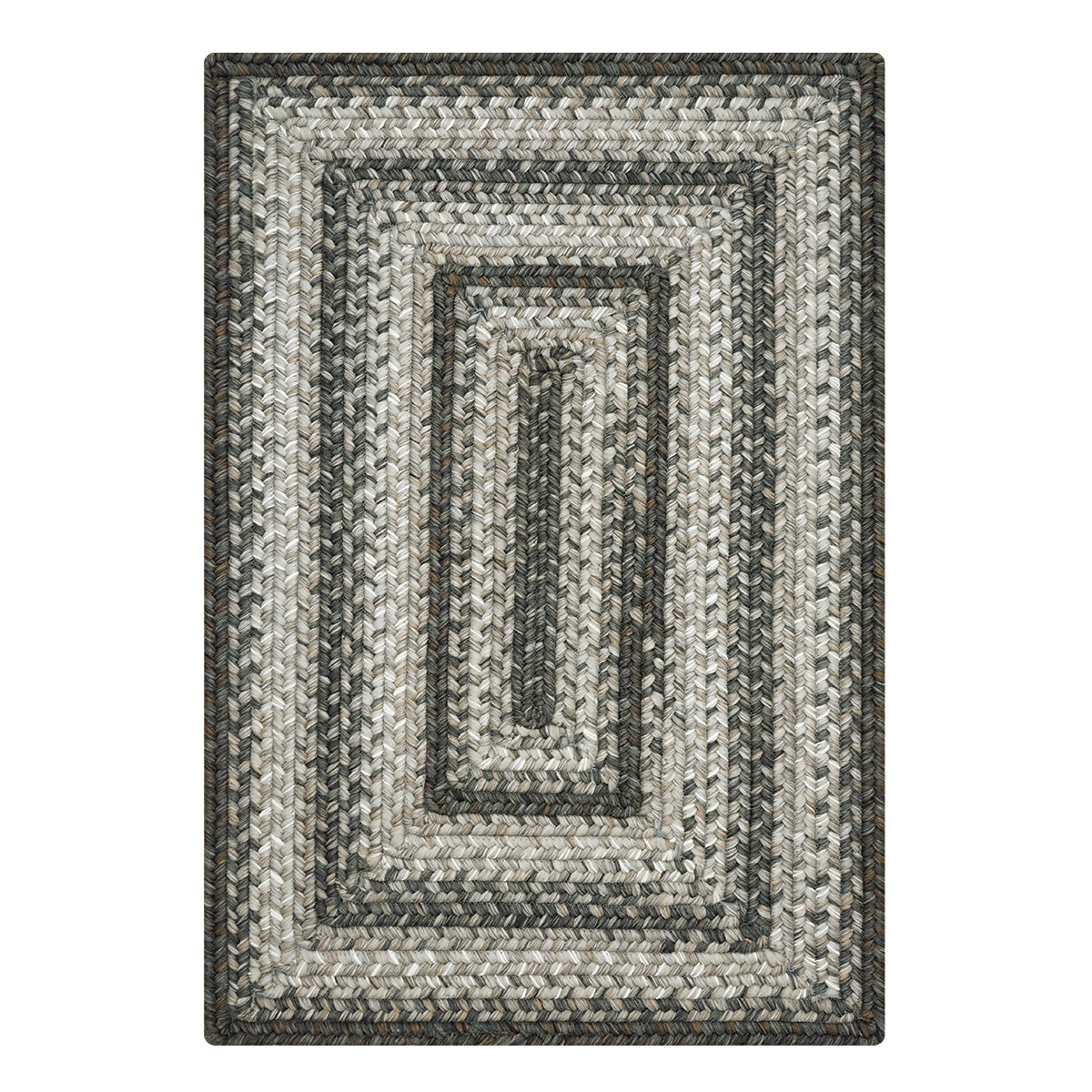 621696 10 x 10 in. Rectangular Graphite Ultra Durable Braided Rugs, Grey
