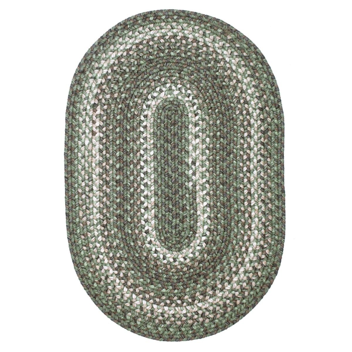 300874 27 x 45 in. Oval Cedar Ridge Ultra Durable Braided Rug, Green