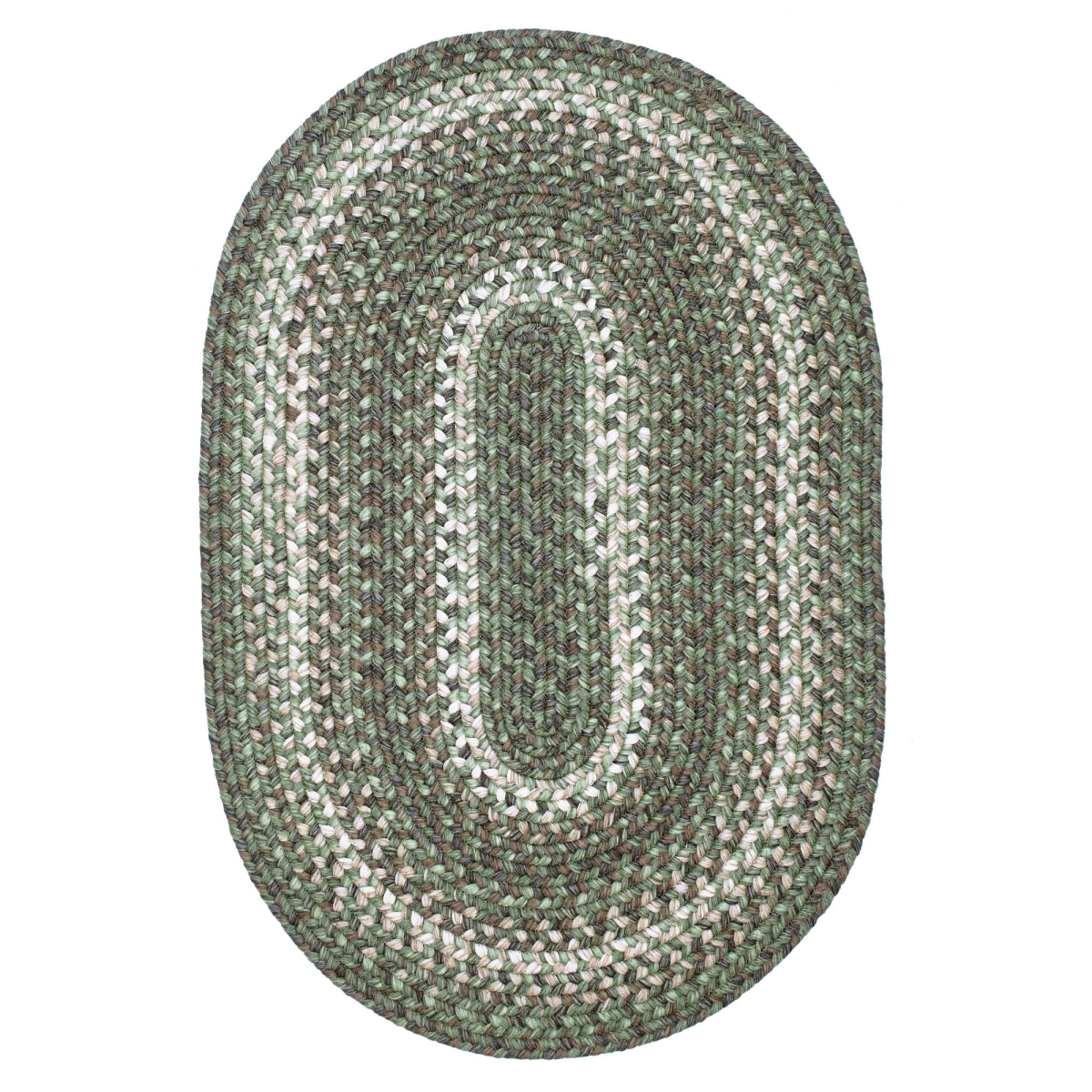 304872 5 x 8 ft. Oval Cedar Ridge Ultra Durable Braided Rug, Green