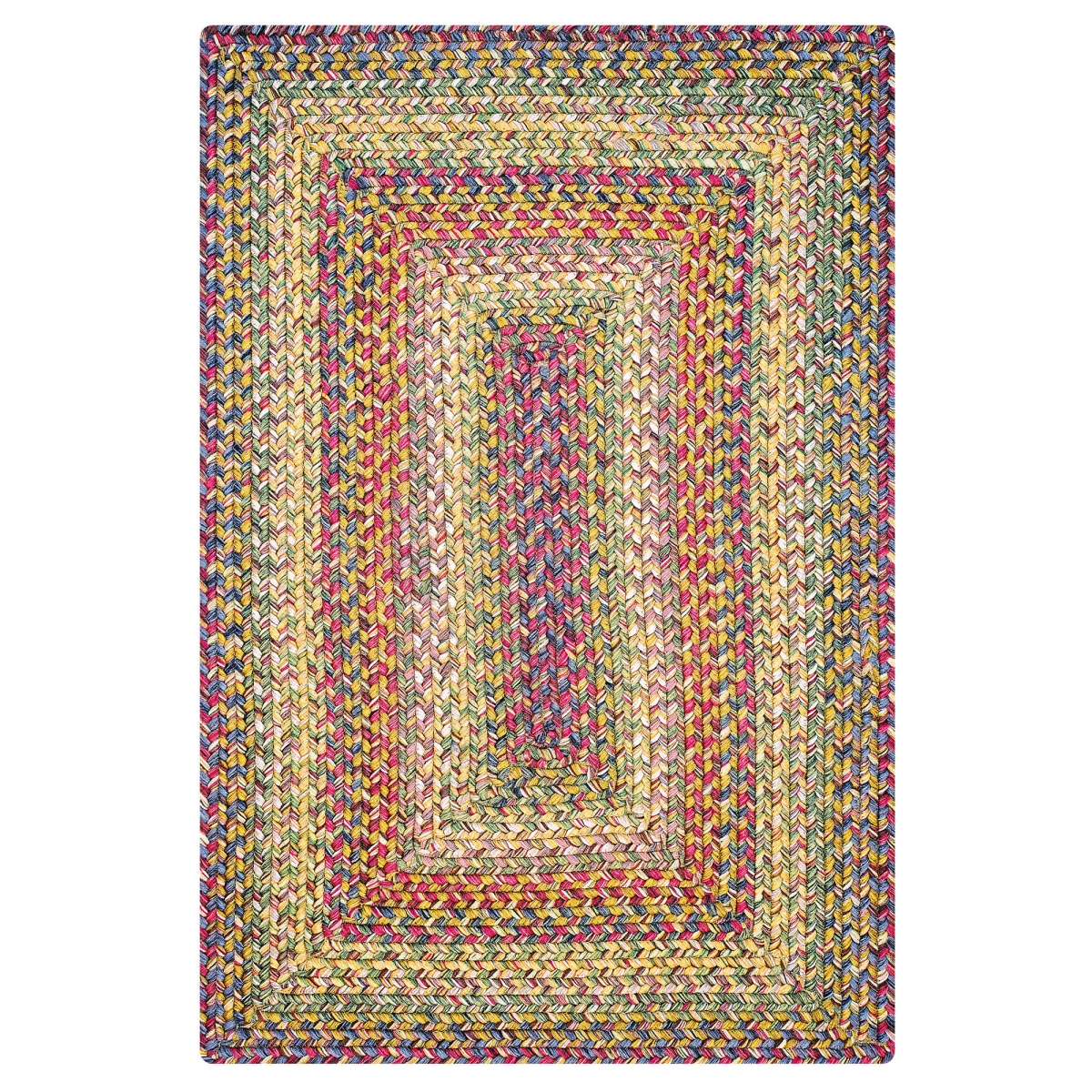 329165 22 x 72 in. Rectangular Rainforest Ultra Durable Braided Runner Rug, Multi Color