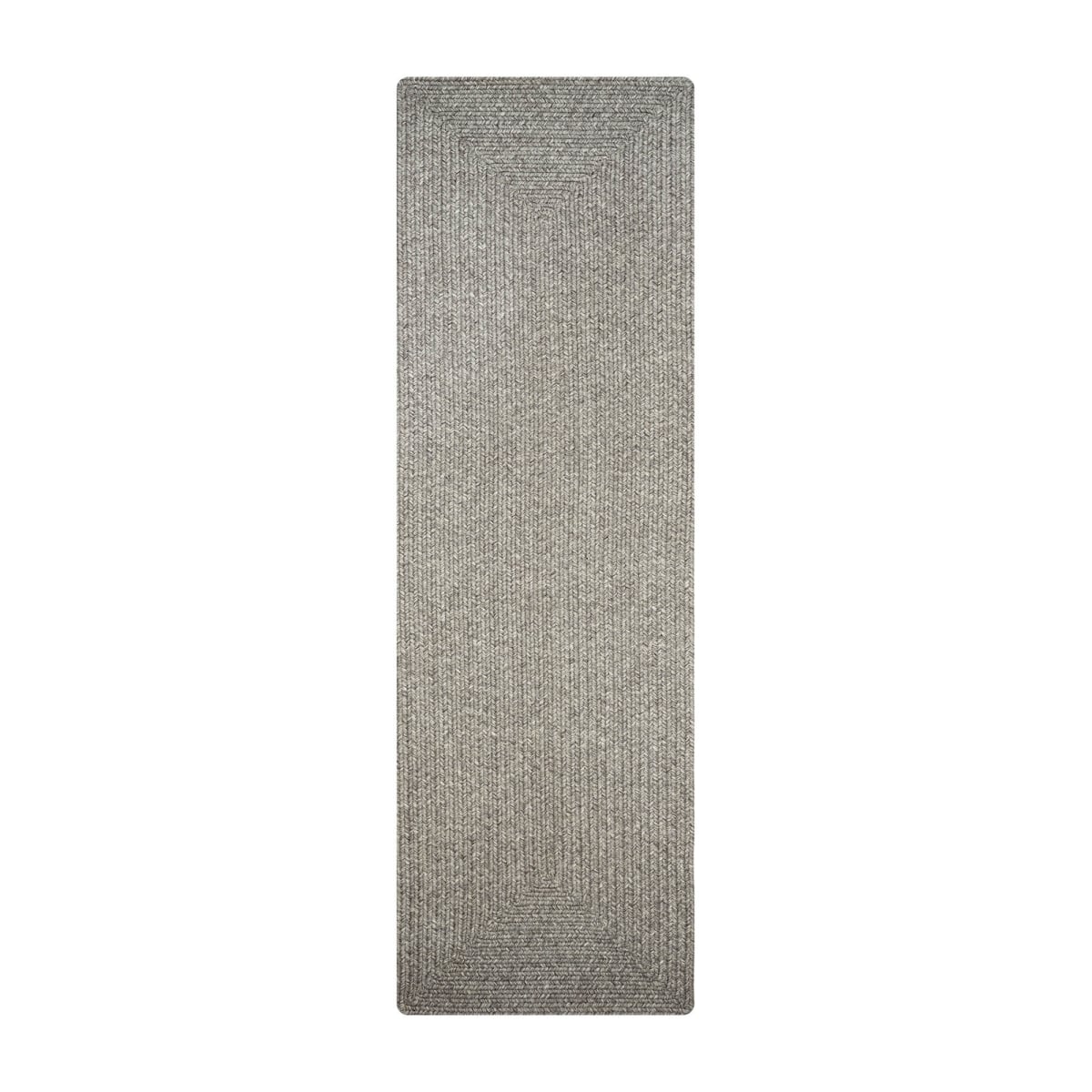 329561 22 x 72 in. Rectangular Slate Ultra Durable Braided Runner Rug, Light Grey & Dark Grey