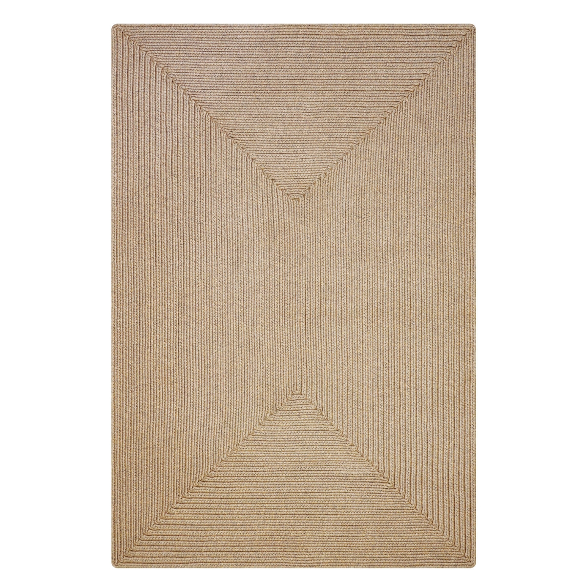 329677 22 x 72 in. Rectangular Biscuit Ultra Durable Braided Runner Rug, Brown