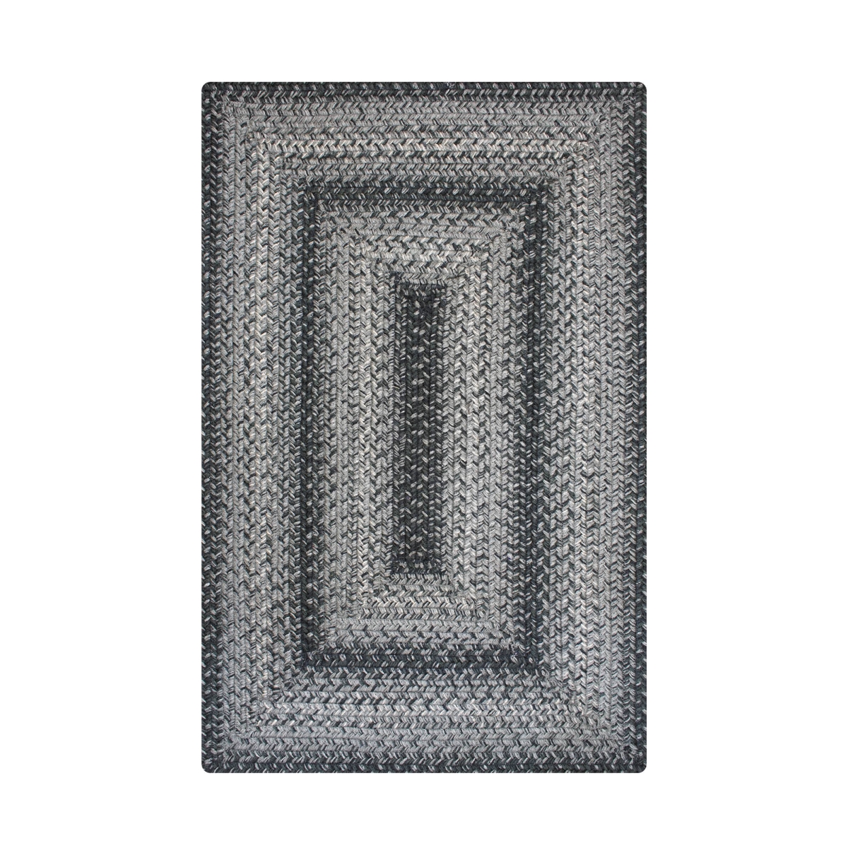 516831 8 x 10 ft. Rectangular Flint Hill Jute Braided Rug, Grey