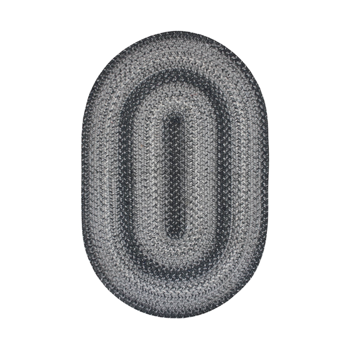 27 x 45 in. Oval Flint Hill Jute Braided Rug, Grey