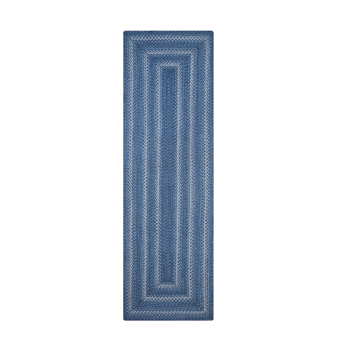 519689 22 x 72 in. Rectangle Denim Jute Braided Runner Rug - Blue