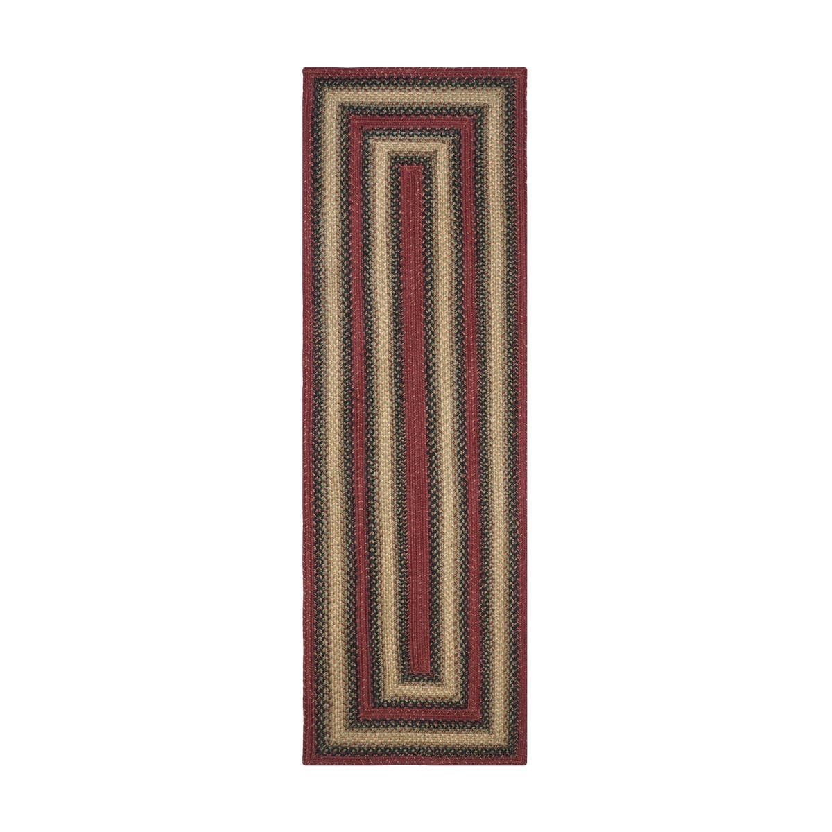 519795 22 x 72 in. Rectangle Highland Jute Braided Runner Rug - Multi Color