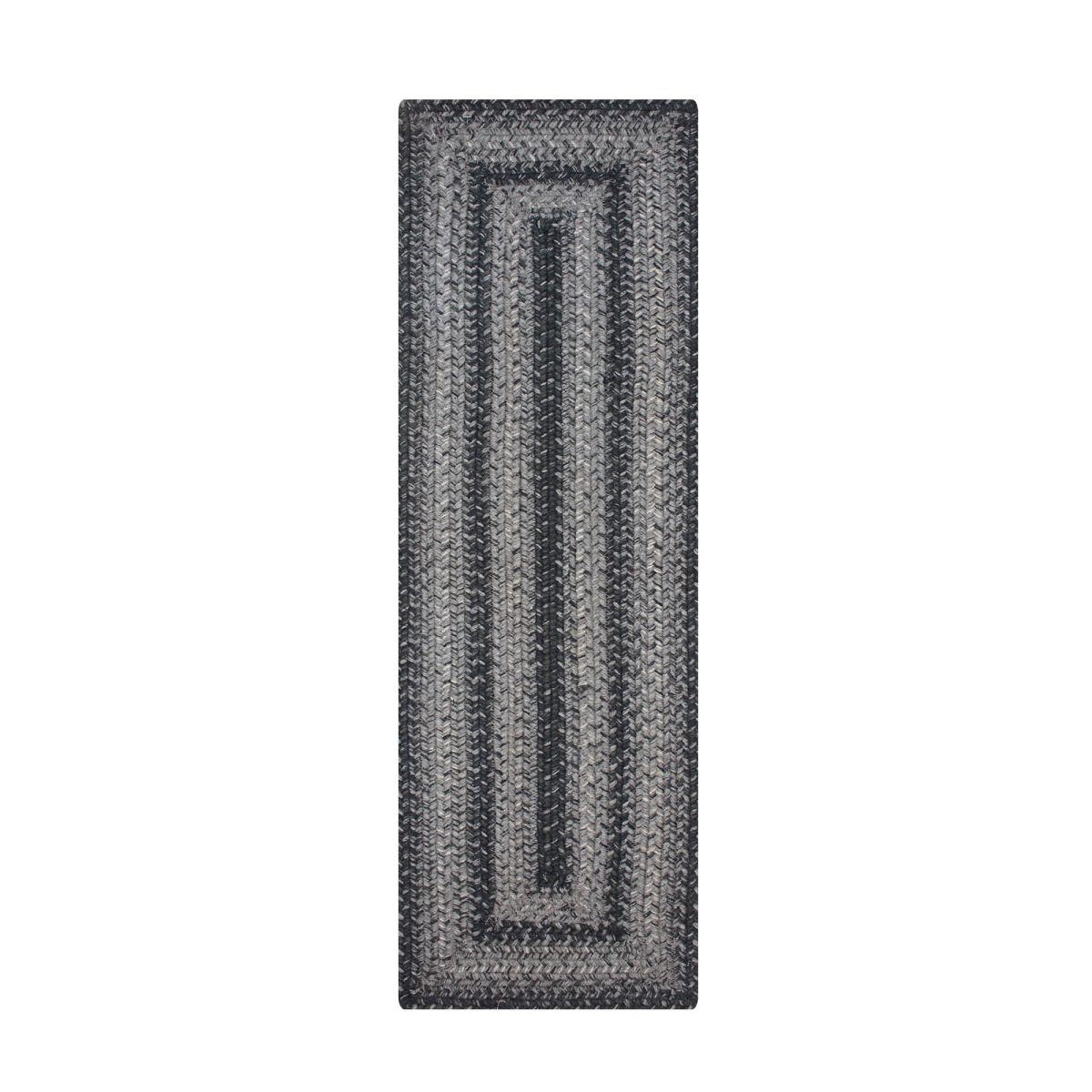 572837 11 x 36 in. Table Runner Rectangle Flint Hill Jute Braided Rug Accessories - Grey