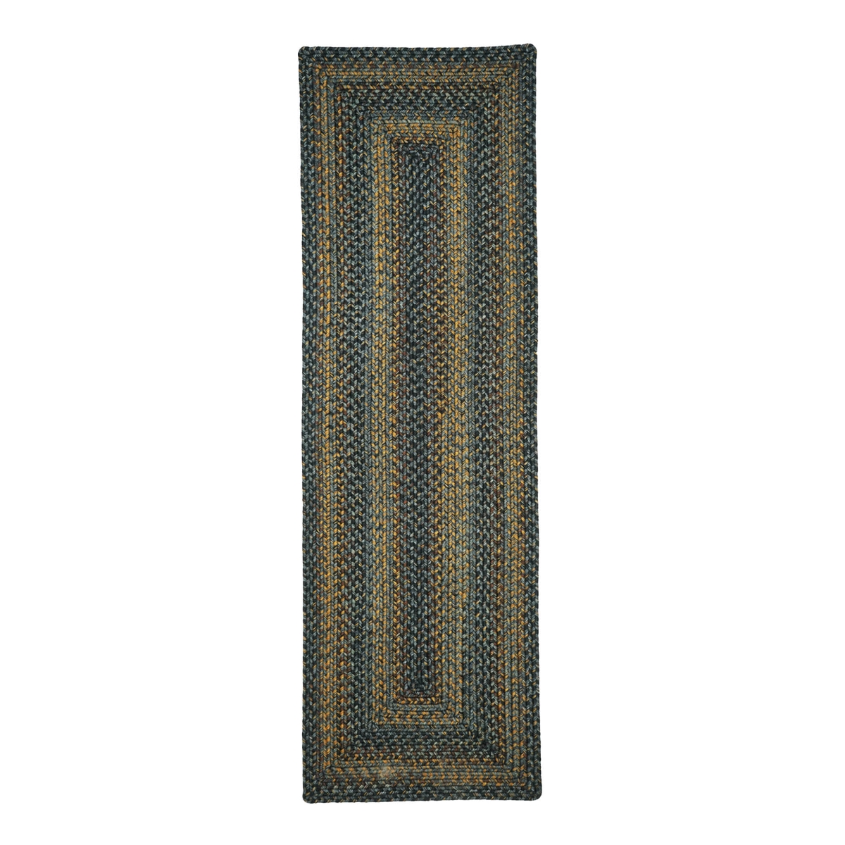 329028 22 x 72 in. Rectangle Black Forest Ultra Durable Braided Runner Rug - Black