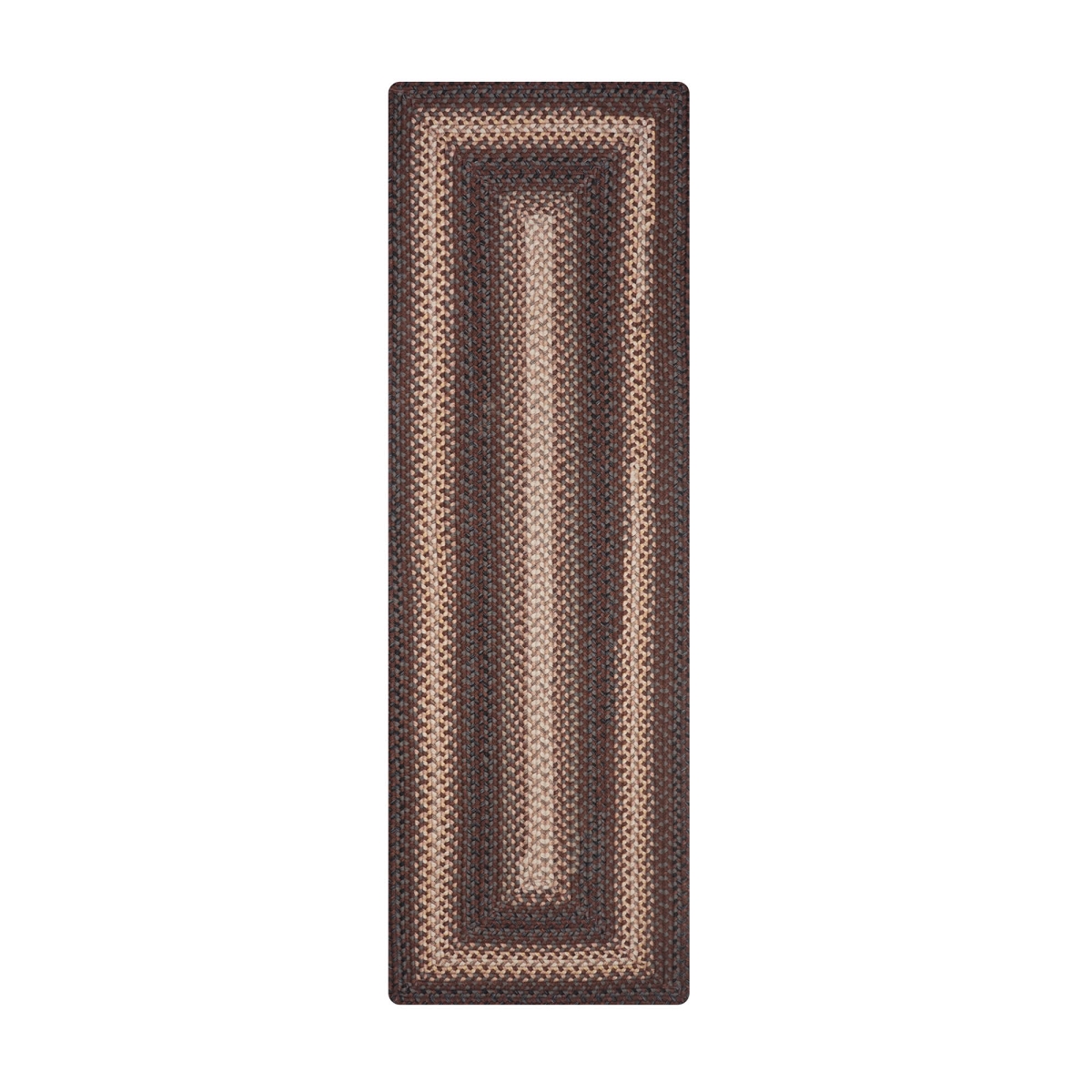 329127 22 x 72 in. Rectangle Driftwood Ultra Durable Braided Runner Rug - Chocolate