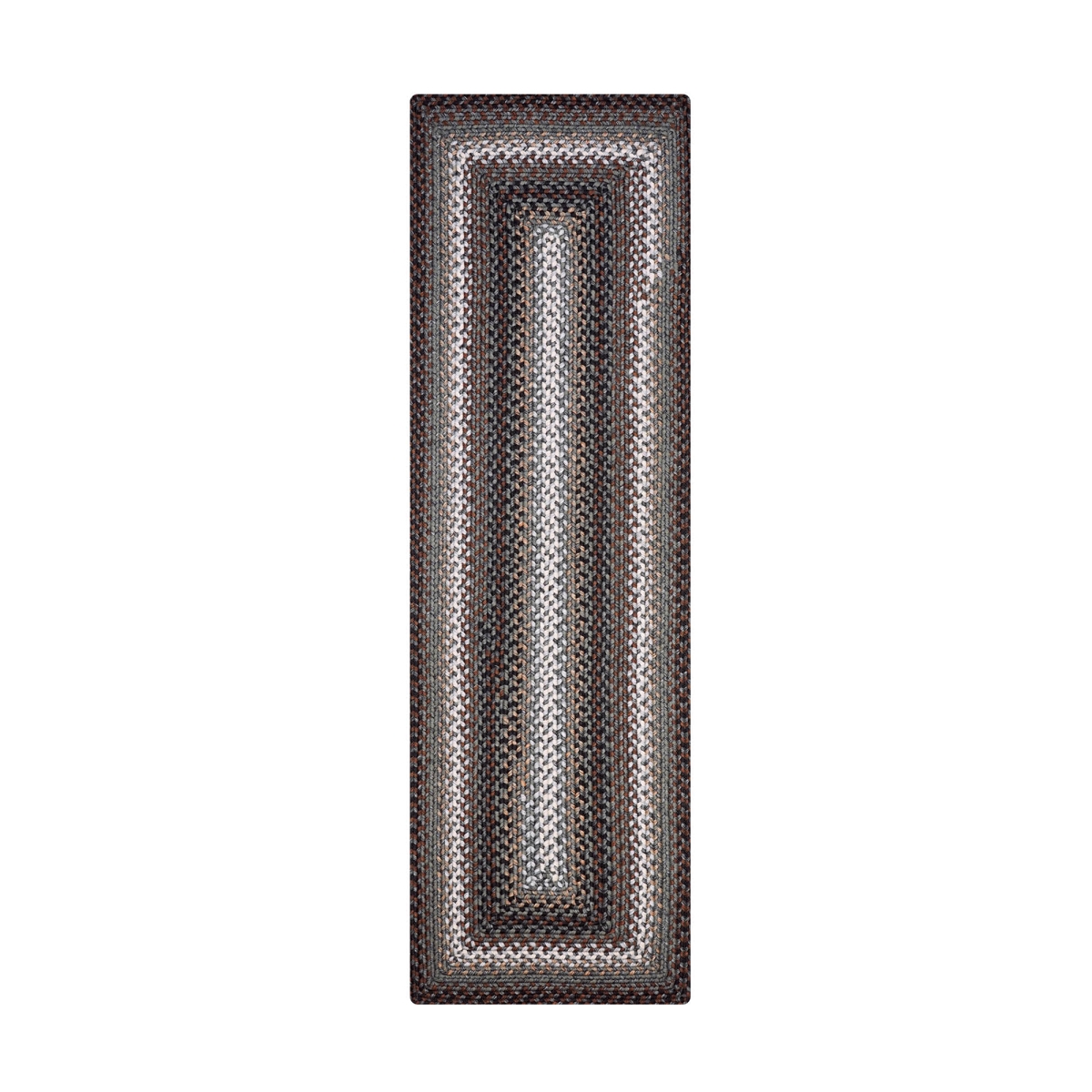 329189 22 x 72 in. Rectangle Midnight Moon Ultra Durable Braided Runner Rug - Grey