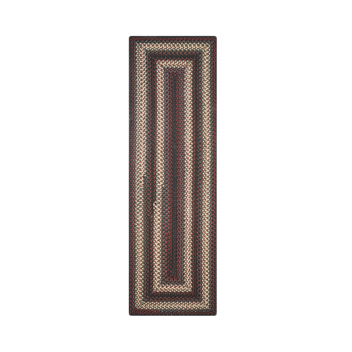 329240 22 x 72 in. Rectangle Montgomery Ultra Durable Braided Runner Rug - Black