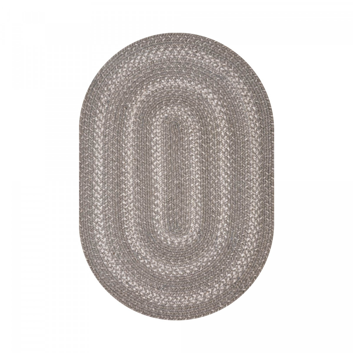 505859 6 x 9 ft. Cloud Jute Braided Oval Rug, Grey