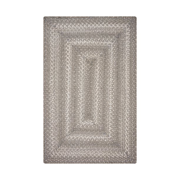 511850 20 x 30 in. Cloud Jute Braided Area Rug, Grey