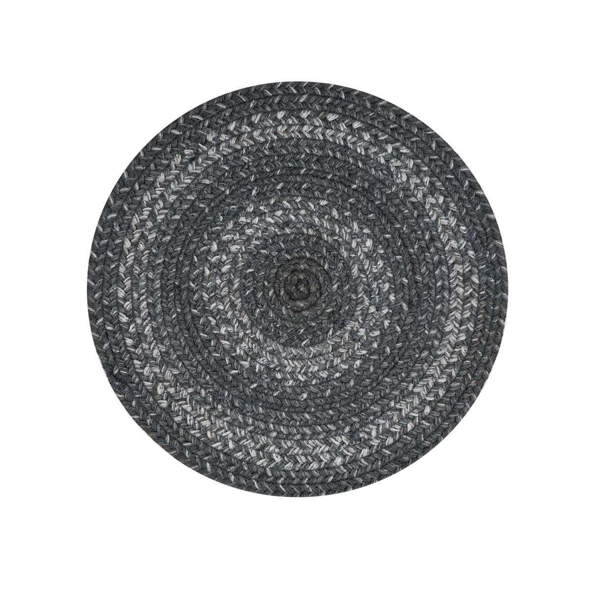 592859 15 in. Trivet Cloud Jute Braided Round Rug  Grey - set of 3