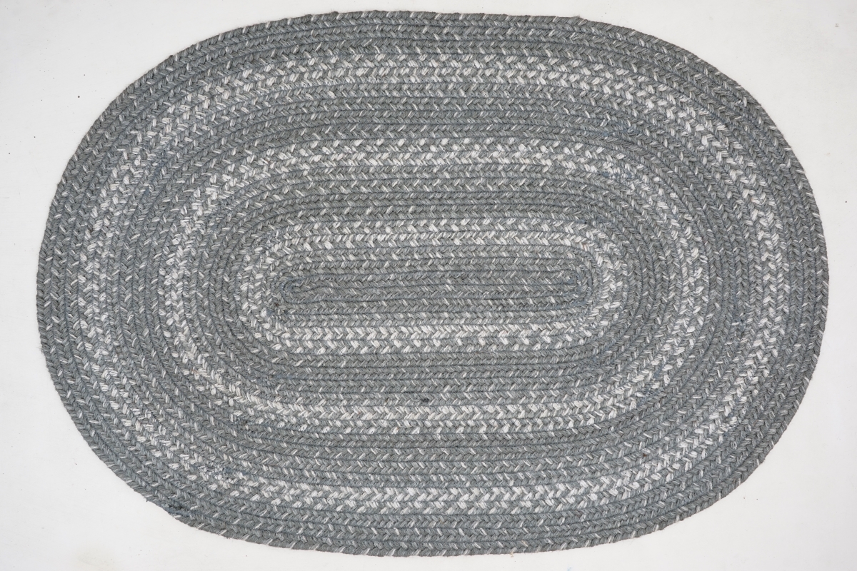 504852 5 x 8 ft. Oval Gray Cloud Jute Braided Rug, Gray