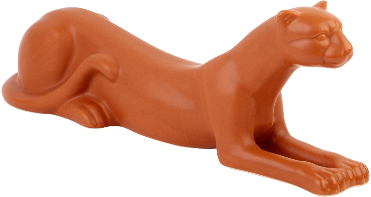 15.5 x 5 in. Cinnamon Sit Leopard Figurine
