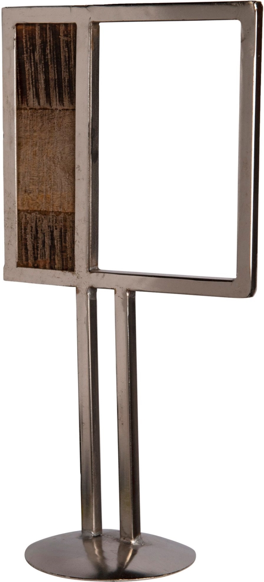 16 in. Square Metal Wood Accent Object