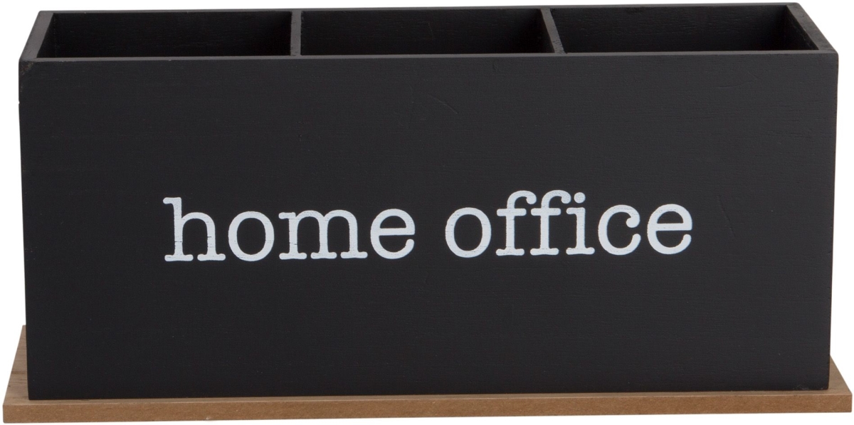 Home Essentials & Beyond 44173 Black 3-Section Pencil Holder