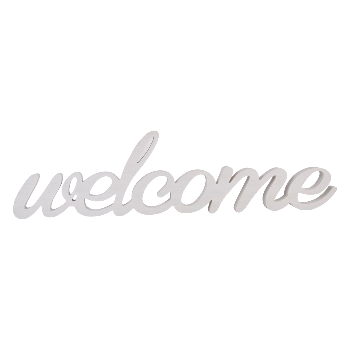 30 in. White Welcome Sign