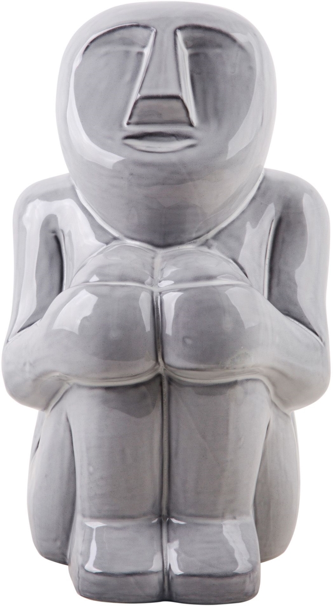 7 x 12 in. Grey Mayan Figurine
