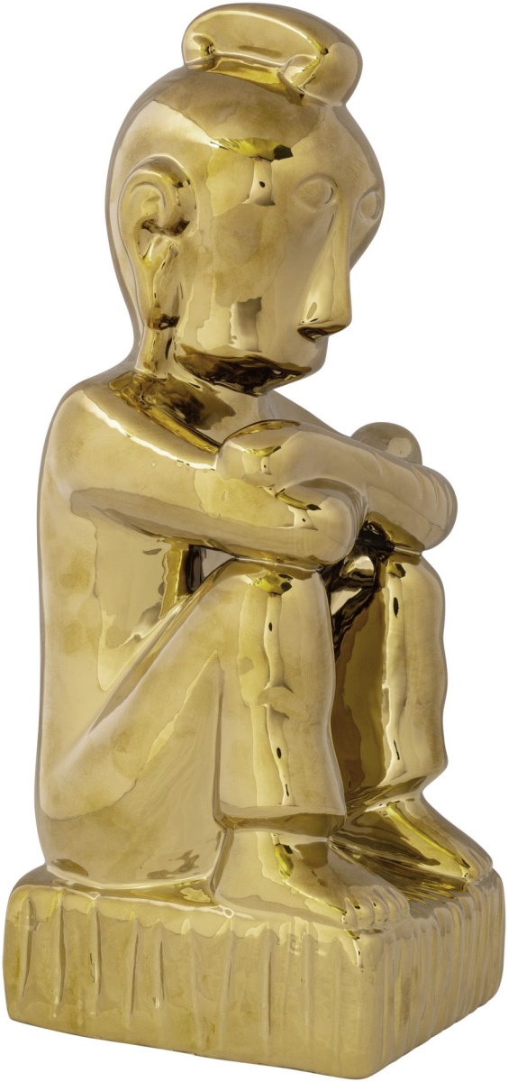 13.75 in. Gold Warrior Ceramic Figurine