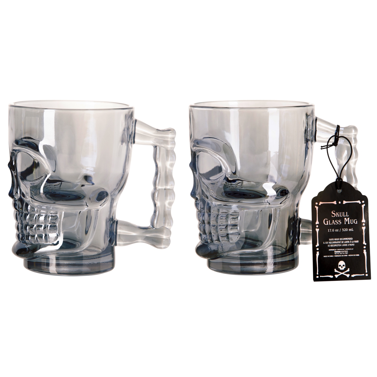 Home Essentials & Beyond 3004 18 oz Smoke Skull Mug for Unisex - Set of 2