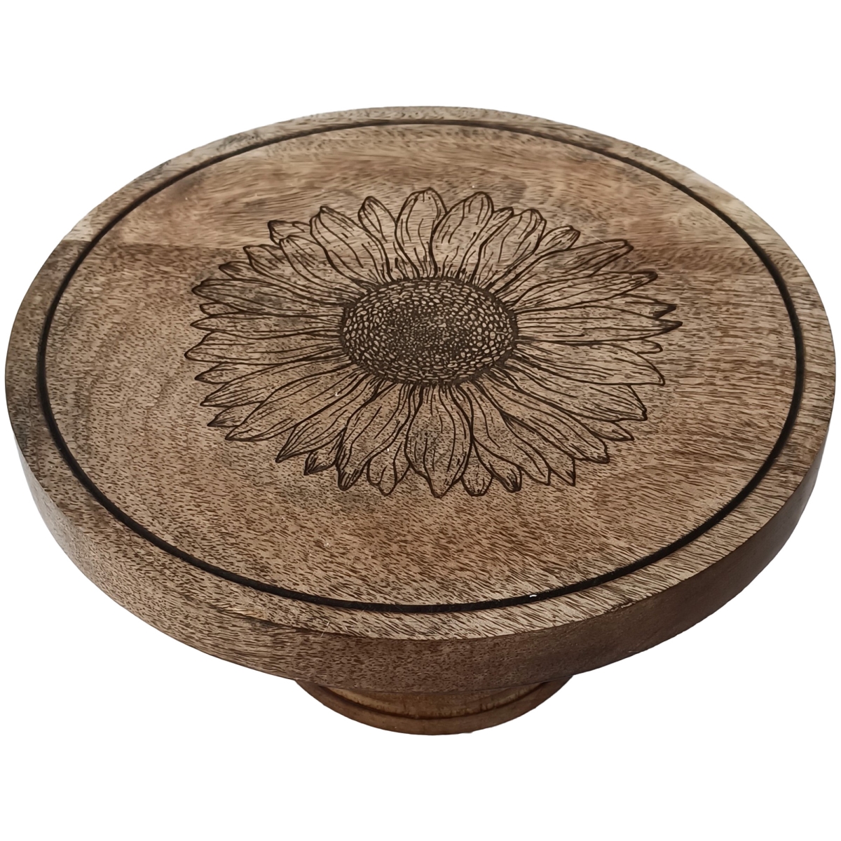 Home Essentials & Beyond 57126 10 in. Etched Sunflower Cake Stand for Unisex