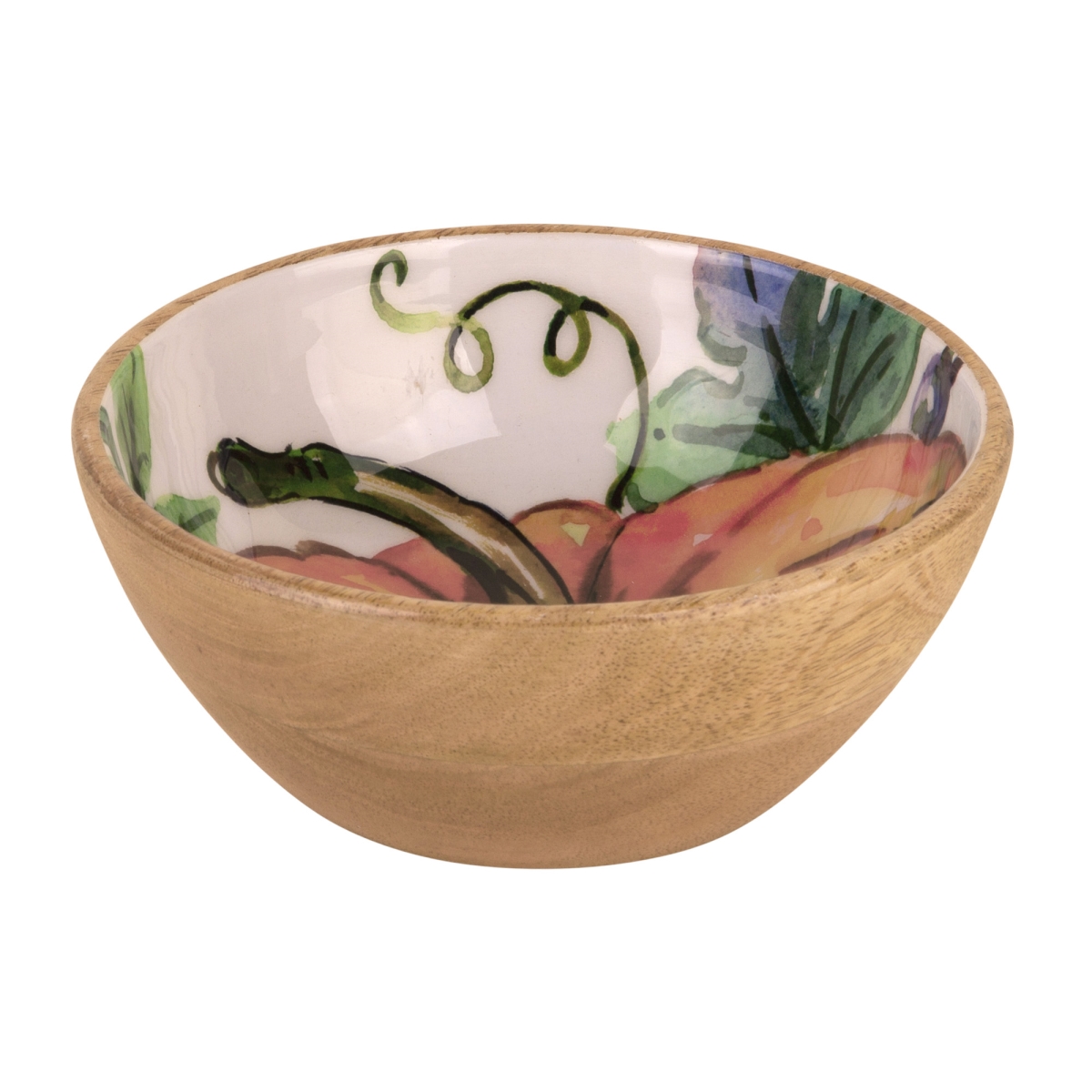 Picture of Home Essentials & Beyond 57127 6.5 in. Wooden Enamel Pumpkin Bowl for Unisex