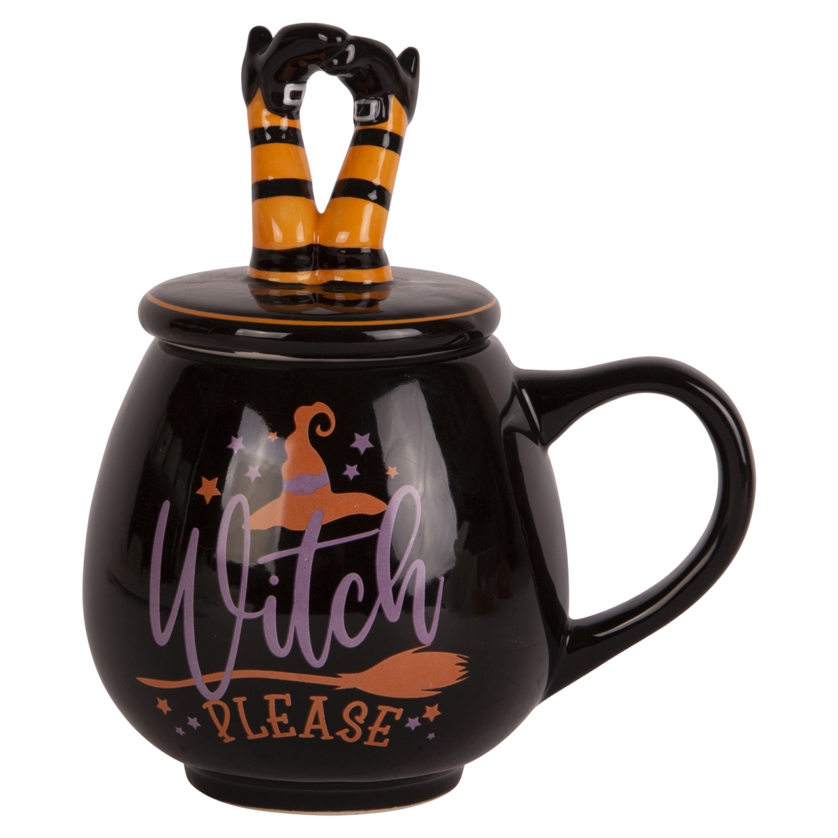 Picture of Home Essentials & Beyond 91013 17 oz Witch Legs Lidded Mug for Unisex