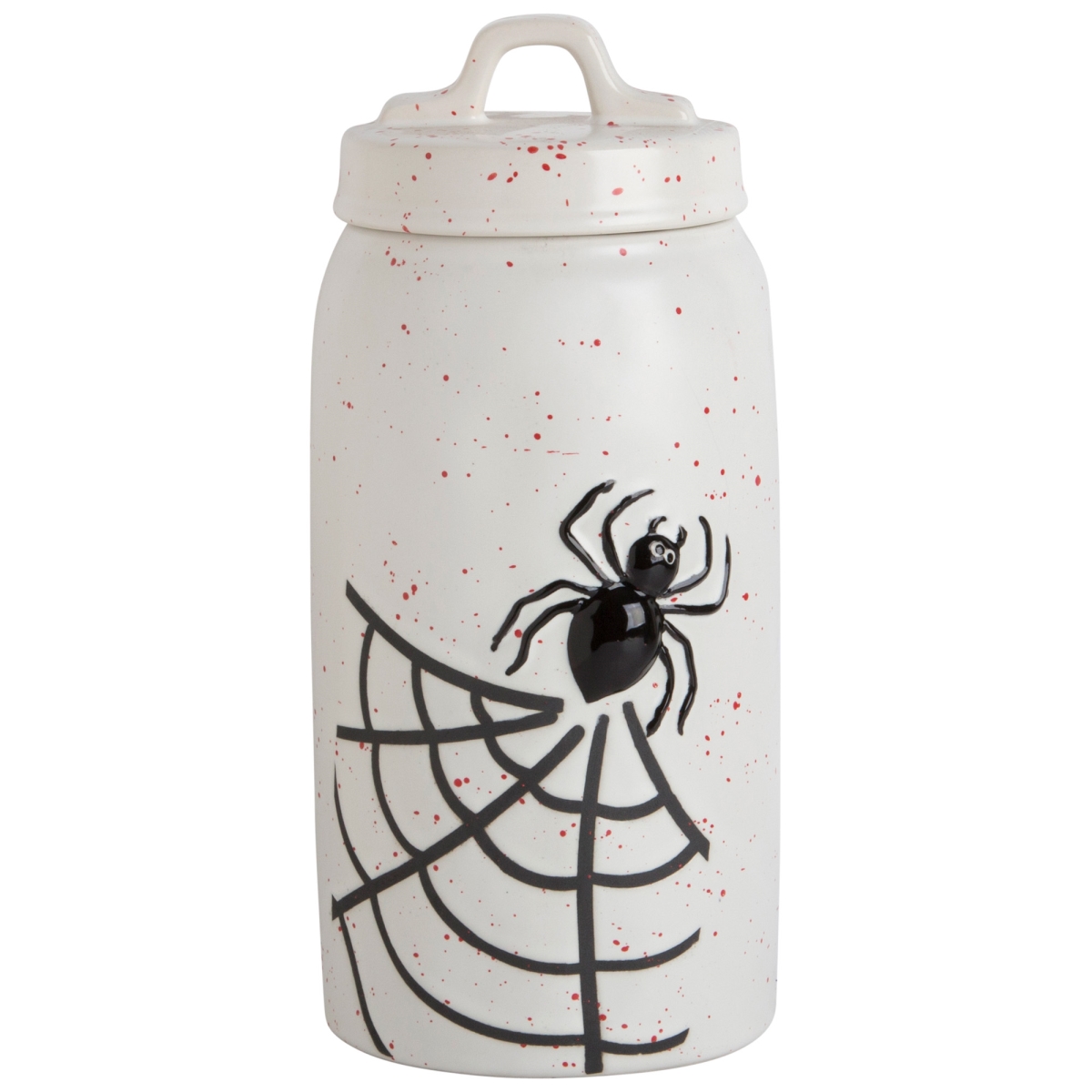 Picture of Home Essentials & Beyond R24-94025 46 oz White Spider Web Canister with Lid for Unisex