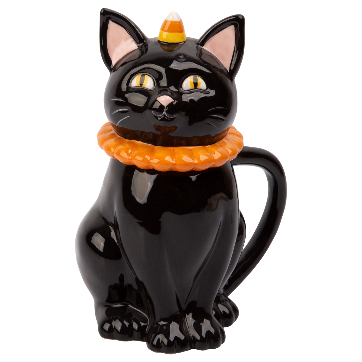 Picture of Home Essentials & Beyond R24-95567 19 oz Black Cat Mug with Lid for Unisex