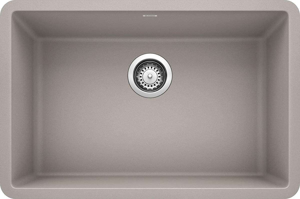 Picture of Blanco 442890 Precis 27 in. Single Bowl Undermount Kitchen Sink - Concrete Gray