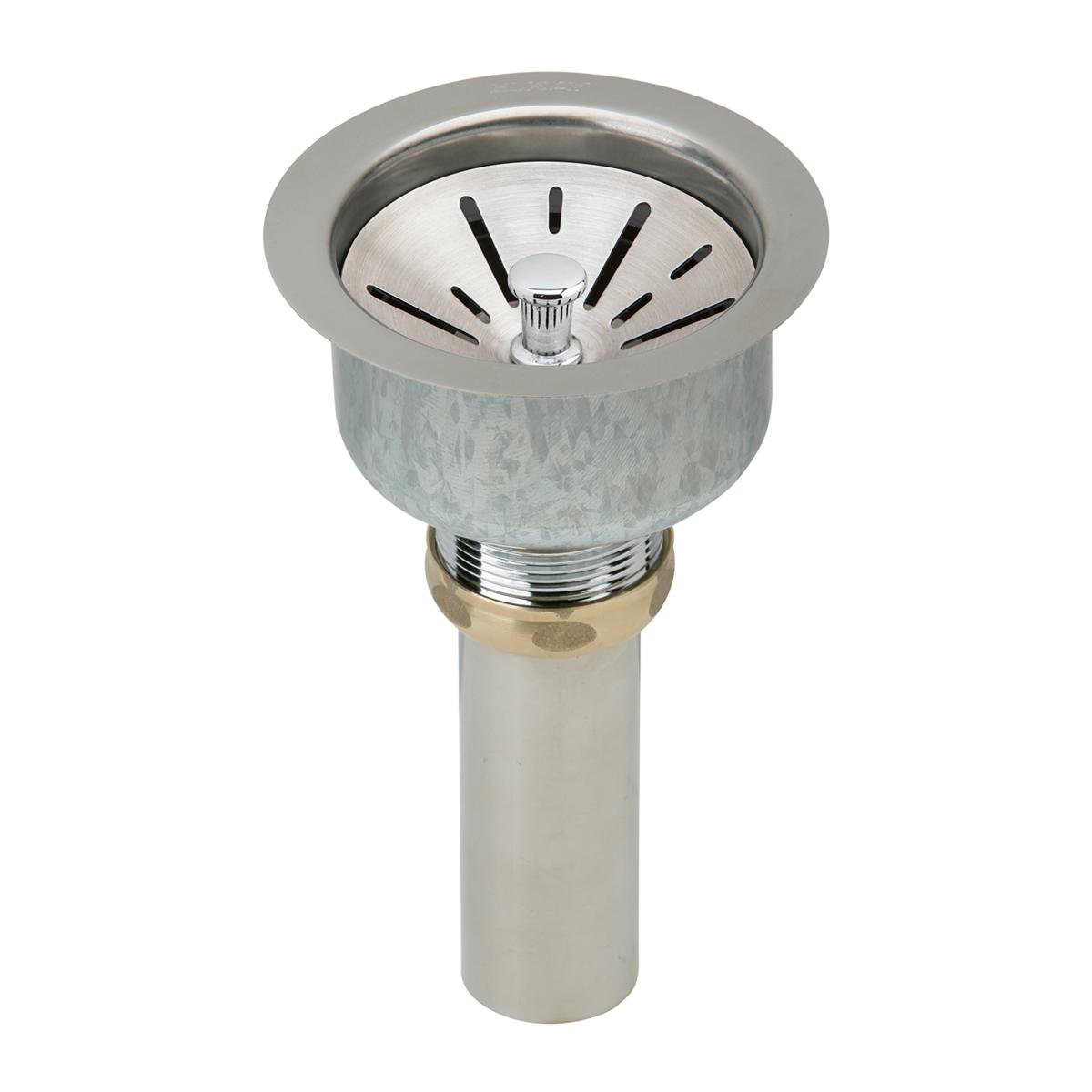 Picture of Elkay LK99S 3.5 in. Deluxe Drain with Satin Finish Type 304, Stainless Steel Body Strainer Basket Rubber Seal & Tailpiece
