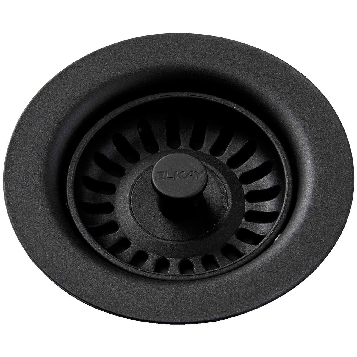 Picture of Elkay LKQS35CA Polymer Drain Fitting with Removable Basket Strainer & Rubber Stopper - Caviar