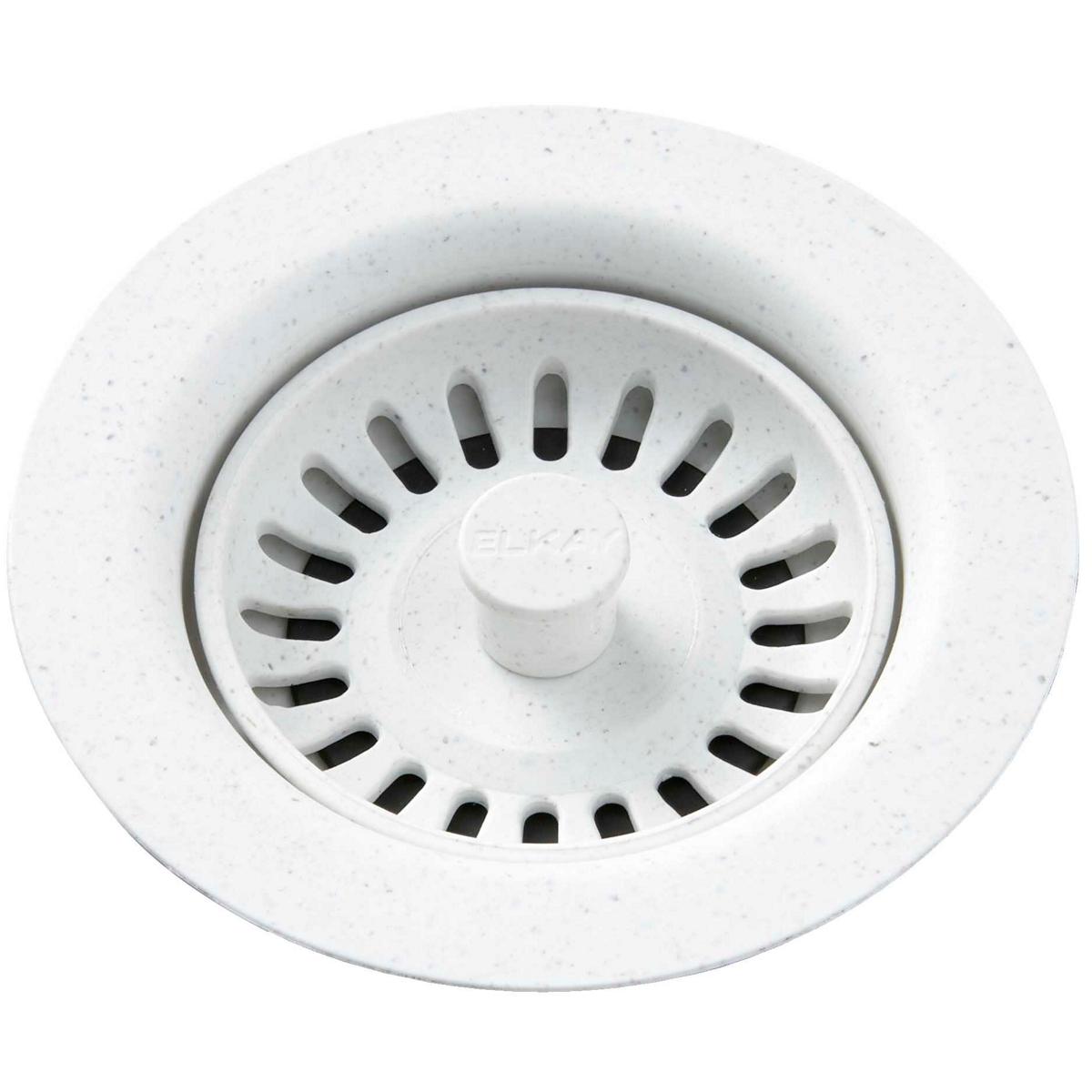 Picture of Elkay LKQS35WH Polymer Drain Fitting with Removable Basket Strainer & Rubber Stopper - White