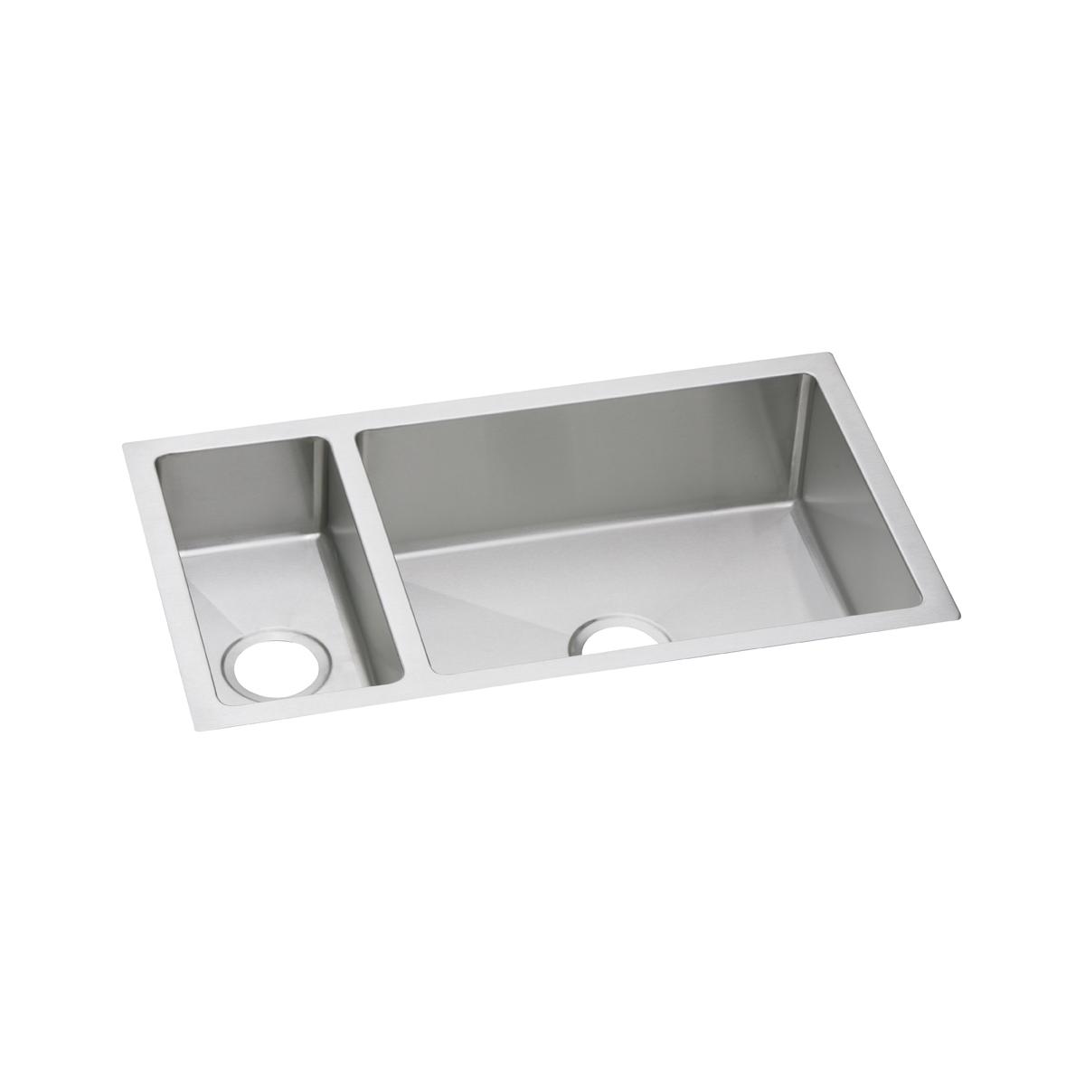 EFRU321910T 32.25 x 18.25 x 10 in. Crosstown 16 Gauge Stainless Steel 30-70 Double Bowl Undermount Sink -  Elkay