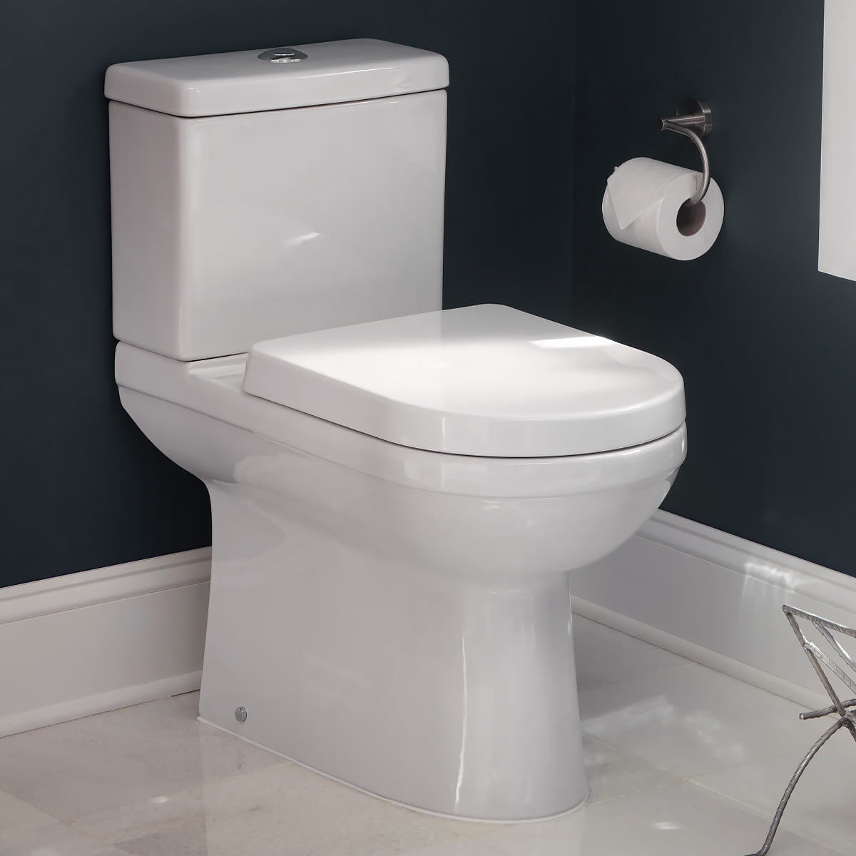 Cascade High Efficiency Toilet with Elongated Chair Height Skirted Bowl Soft Close Seat - 2 Piece -  KD Bufe, KD1782448