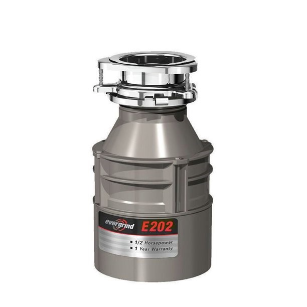 Picture of InSinkErator E202W-C 6.375 in. Evergrind Single Phase Continuous Feed Food Waste Disposer with 0.5 HP Enamel Power Cord in Waterborne Grey