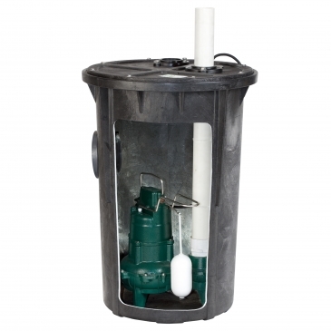 Picture of Zoeller 912-0005 115V 0.4 HP Model 912 Preassembled Simplex Sewage Pack System with 2 in. Vent