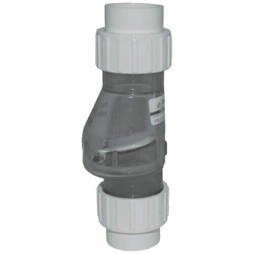 PVC Quiet Check Solvent Weld Check Valve with 1.5 in. Clear Body Union