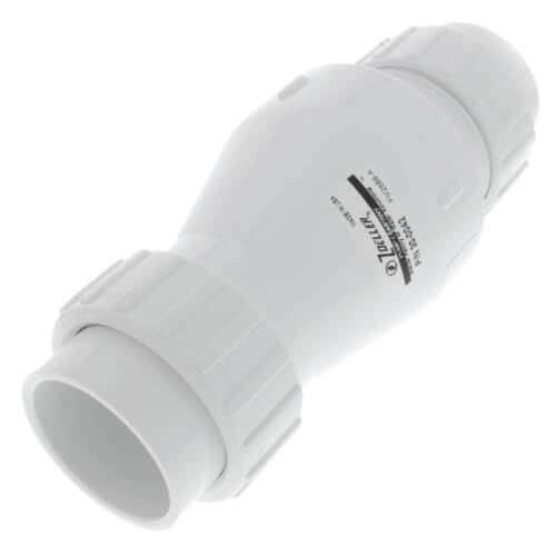 Check Valve, Quiet, Solvent Weld Union, 2 in Pipe Size, PVC Body, White