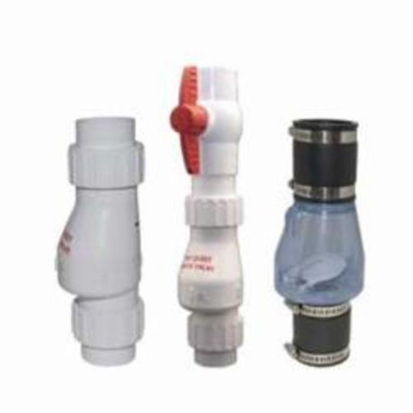 Quiet Union Check Valve, White, 1.5 in Inlet, 40 psi, 130 deg