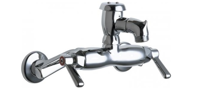 Service Sink Faucet Plate, Polished Chrome